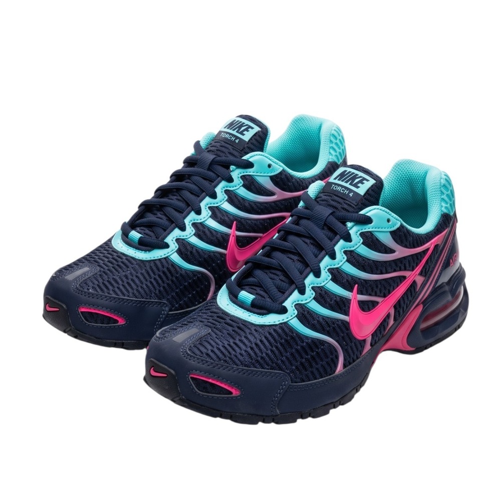 Nike Air Torch 4 Running Shoes Womens Navy Pink Teal Sneakers 343851-404